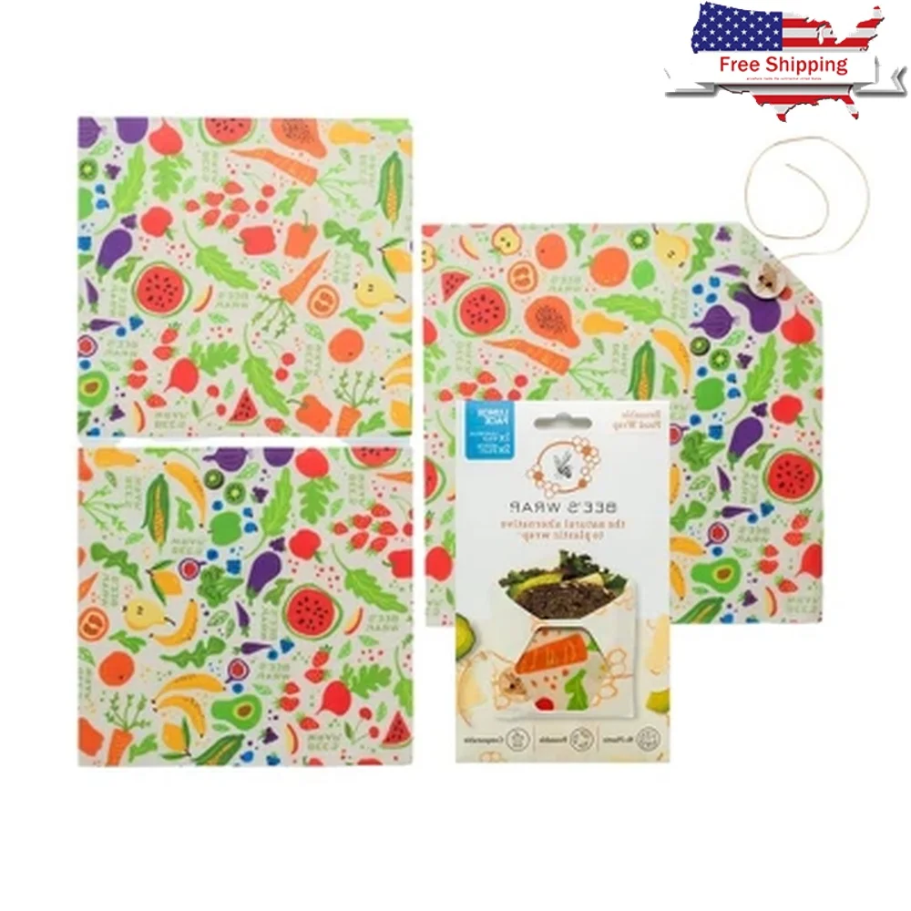 Compostable Beeswax Lunch Wraps 3ct Eco Friendly Food Storage Reusable Sandwich Snack Wraps Sustainable Kitchen Solution
Compostable Beeswax Lunch Wraps 3ct Eco Friendly Food Storage Reusable Sandwich Snack Wraps Sustainable Kitchen Solution
