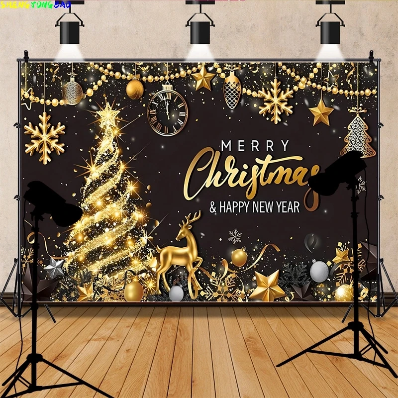 Black Gold Happy New Year Backdrop Merry Christmas Glitter Photography Background Family Prom Holiday Party Decoration RR-28
Black Gold Happy New Year Backdrop Merry Christmas Glitter Photography Background Family Prom Holiday Party Decoration RR-28