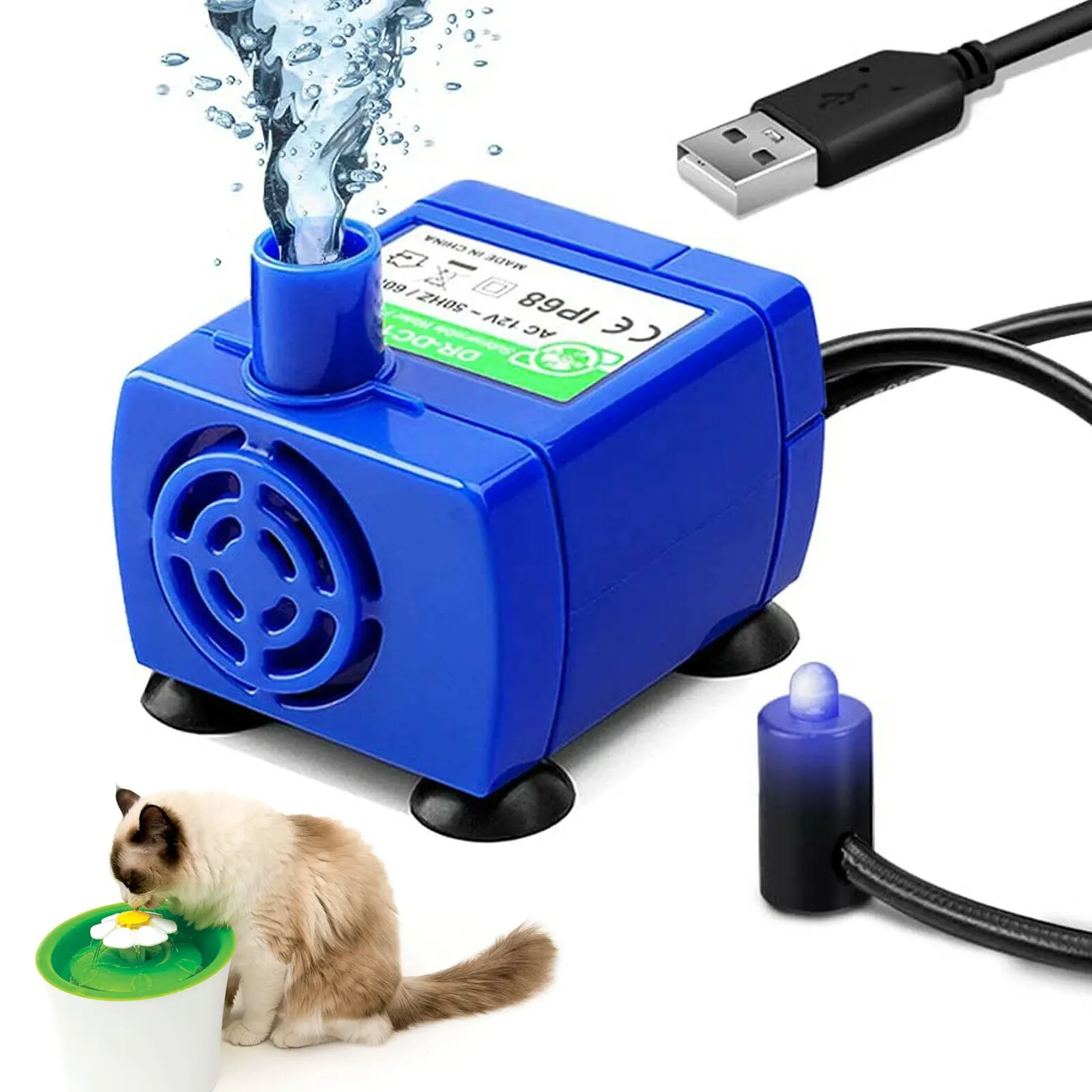 Pet Water Dispenser Pump USB Rechargeable LED Light Cat Drinking Fountain Motor
Pet Water Dispenser Pump USB Rechargeable LED Light Cat Drinking Fountain Motor