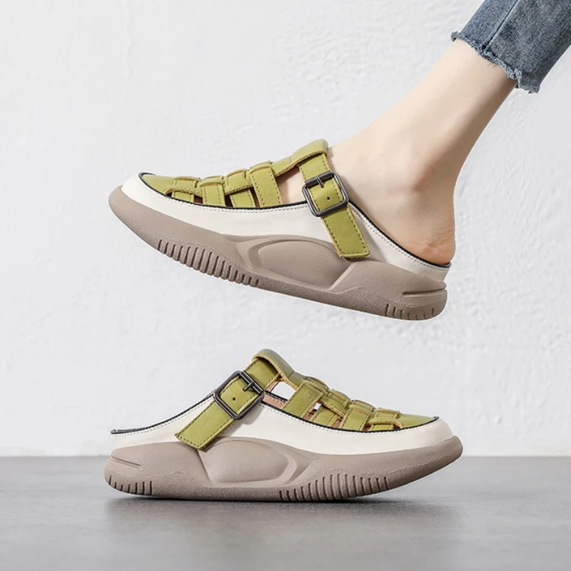 ONGYSL Leather Cut-Out Sandals Hand-Woven Soft Sole Slides for Women Non-Slip Summer Shoes EU 36-40 Minimalist Spanish Brand 
ONGYSL Leather Cut-Out Sandals Hand-Woven Soft Sole Slides for Women Non-Slip Summer Shoes EU 36-40 Minimalist Spanish Brand