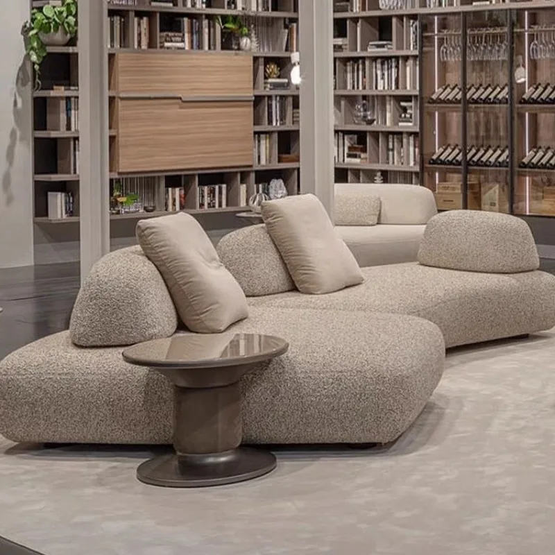 Nordic pebble sofa combination creative arc movable backrest armless fabric double-sided sofa villa
Nordic pebble sofa combination creative arc movable backrest armless fabric double-sided sofa villa