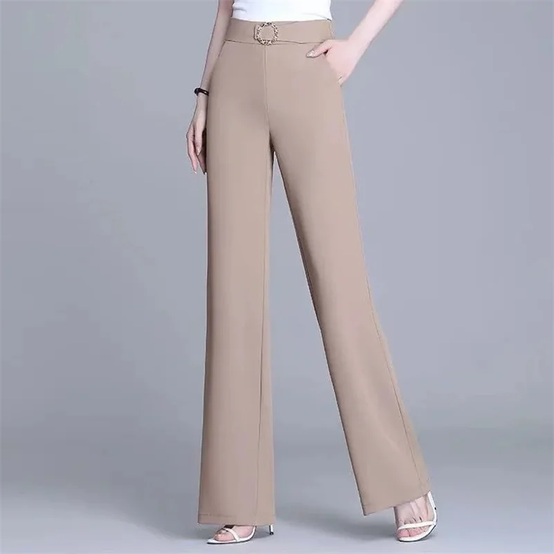 2023 Summer Thin Ice Silk High Waist Ankle-Length pants Women's Drape Loose Wide-Leg Pants Straight Trousers Women White Pant
2023 Summer Thin Ice Silk High Waist Ankle-Length pants Women's Drape Loose Wide-Leg Pants Straight Trousers Women White Pant