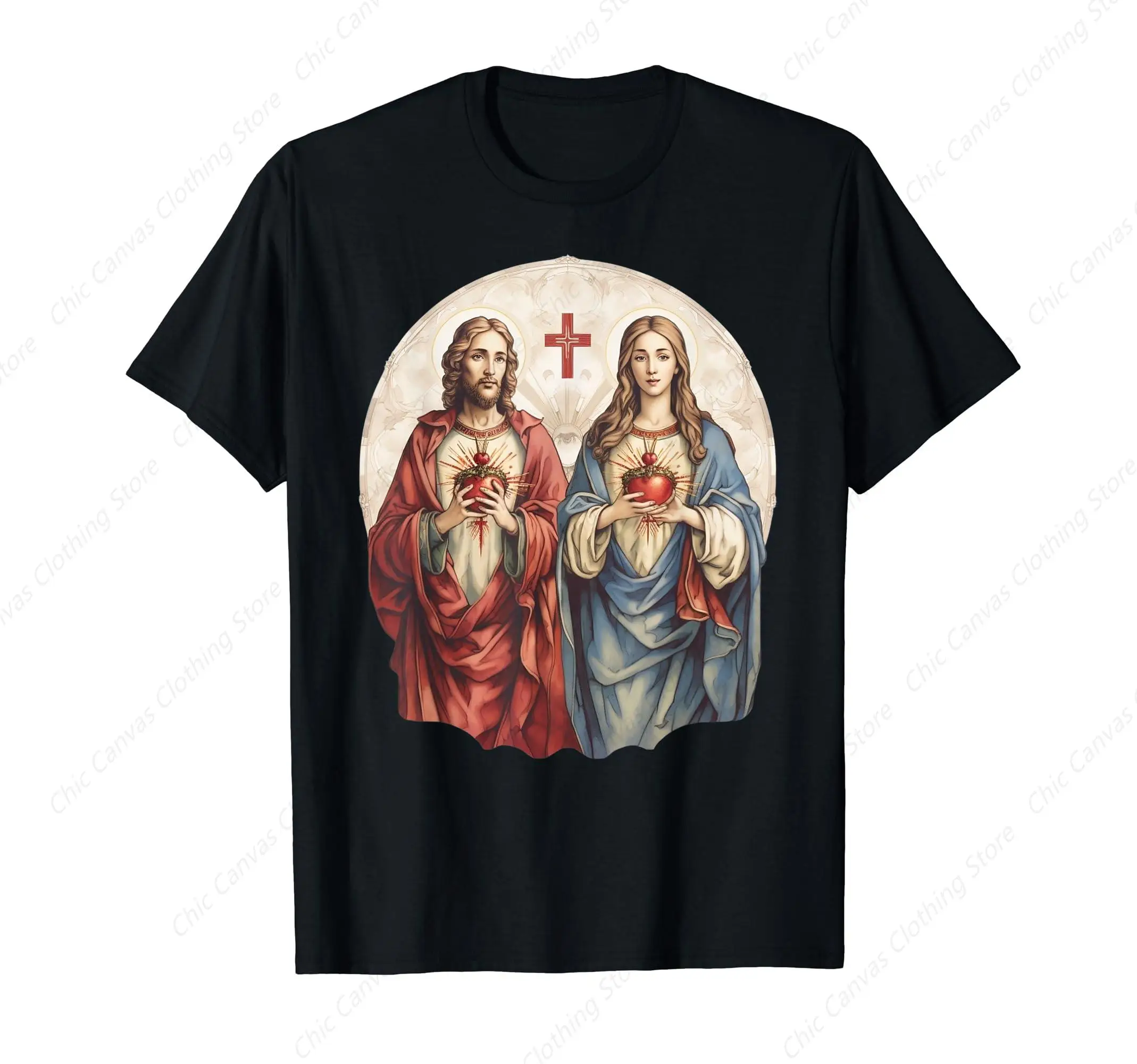 Sacred Heart Of Jesus And Immaculate Conception Catholic T-Shirt Printed With Cool Cotton Casual Men'S And Women'S Short Sleeves
Sacred Heart Of Jesus And Immaculate Conception Catholic T-Shirt Printed With Cool Cotton Casual Men'S And Women'S Short Sleeves