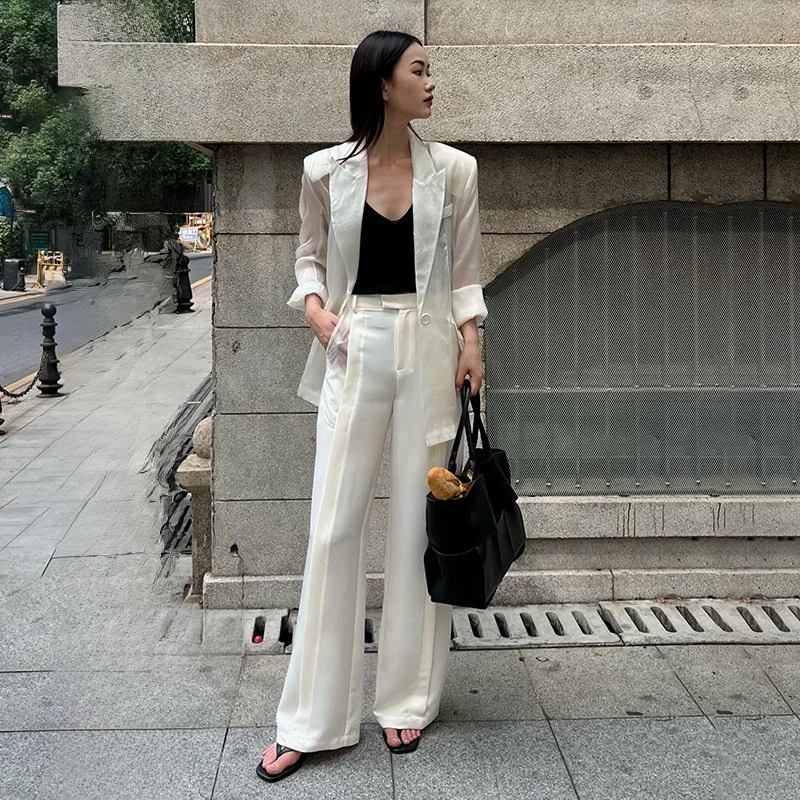 WenYu High Waist Wide Leg Pants Women's Straight Cut Drapey Suit Trousers Sensation Advanced Level Faionable
WenYu High Waist Wide Leg Pants Women's Straight Cut Drapey Suit Trousers Sensation Advanced Level Faionable