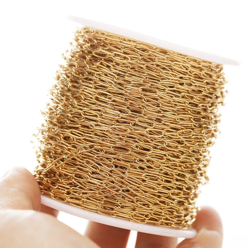 High Quality 2Meter Stainless Steel Gold Color Paperclip Chains for Necklace Bracelet Choker Jewelry Making Components DIY
High Quality 2Meter Stainless Steel Gold Color Paperclip Chains for Necklace Bracelet Choker Jewelry Making Components DIY