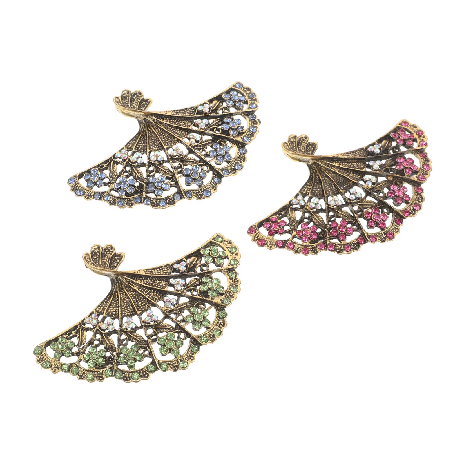 3Pcs Fan Brooch Pin Elegant Openwork Chinese Fan Lapel Pin Wedding Boutonniere Evening Dress Corsage Gift for Her Rhinestone
3Pcs Fan Brooch Pin Elegant Openwork Chinese Fan Lapel Pin Wedding Boutonniere Evening Dress Corsage Gift for Her Rhinestone