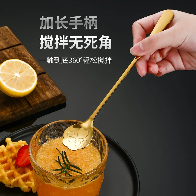 50 шт., милая ложка с кошачьими когтями из нержавеющей стали, корейская креативная кофейная ложка, кружка для льда с длинной ручкой, десертная ложка для смешивания 
50 шт., милая ложка с кошачьими когтями из нержавеющей стали, корейская креативная кофейная ложка, кружка для льда с длинной ручкой, десертная ложка для смешивания