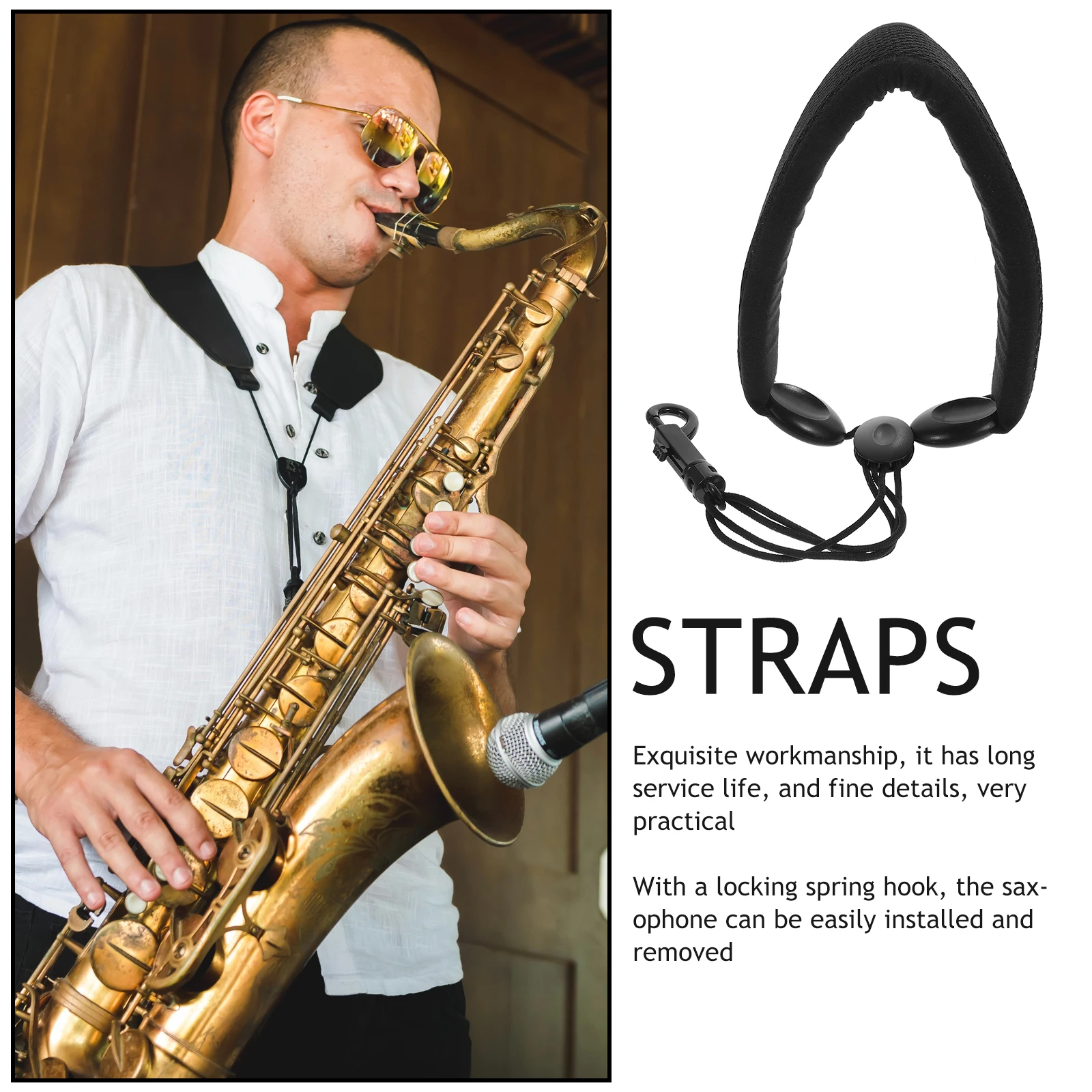 Saxophone Neck Strap Universal Child Harness Cloth Adjustable Straps Sponge Material Durable Easy Installation Pressure
Saxophone Neck Strap Universal Child Harness Cloth Adjustable Straps Sponge Material Durable Easy Installation Pressure
