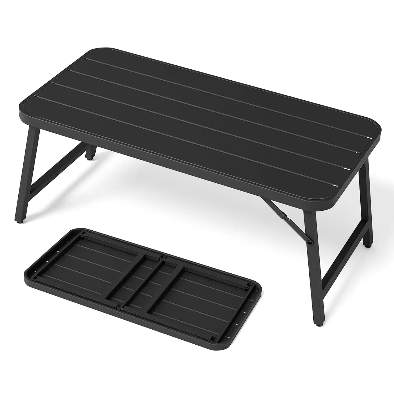 Outdoor Folding Coffee Table, Rectangle Drainable Iron Patio Table for Balcony, Porch, and Living Room, Black, Customized
Outdoor Folding Coffee Table, Rectangle Drainable Iron Patio Table for Balcony, Porch, and Living Room, Black, Customized
