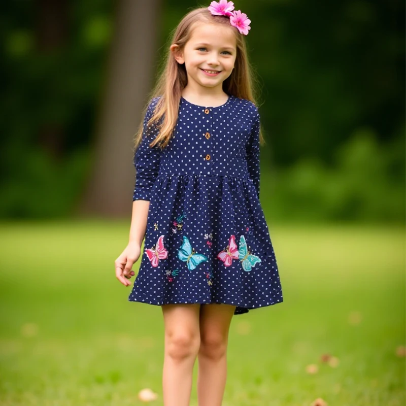 Little maven, осенне-весеннее детское платье с длинными рукавами, праздничное платье с бабочками и цветами для маленьких девочек, одежда для маленьких детей
Little maven, осенне-весеннее детское платье с длинными рукавами, праздничное платье с бабочками и цветами для маленьких девочек, одежда для маленьких детей