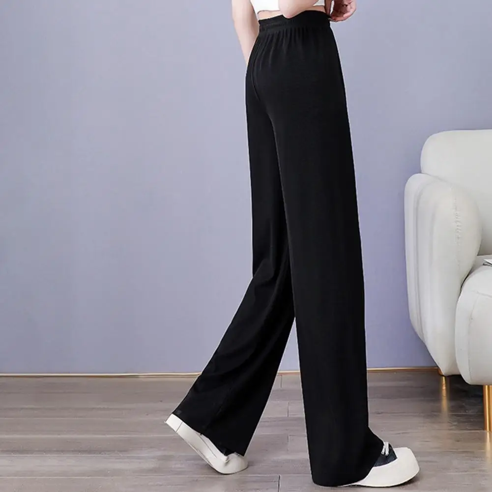 Wide-leg Pants with Elastic Waist Elegant Draped Wide Leg Pants Adjustable Elastic Waist Ice Silk Comfort Streetwear for Women
Wide-leg Pants with Elastic Waist Elegant Draped Wide Leg Pants Adjustable Elastic Waist Ice Silk Comfort Streetwear for Women