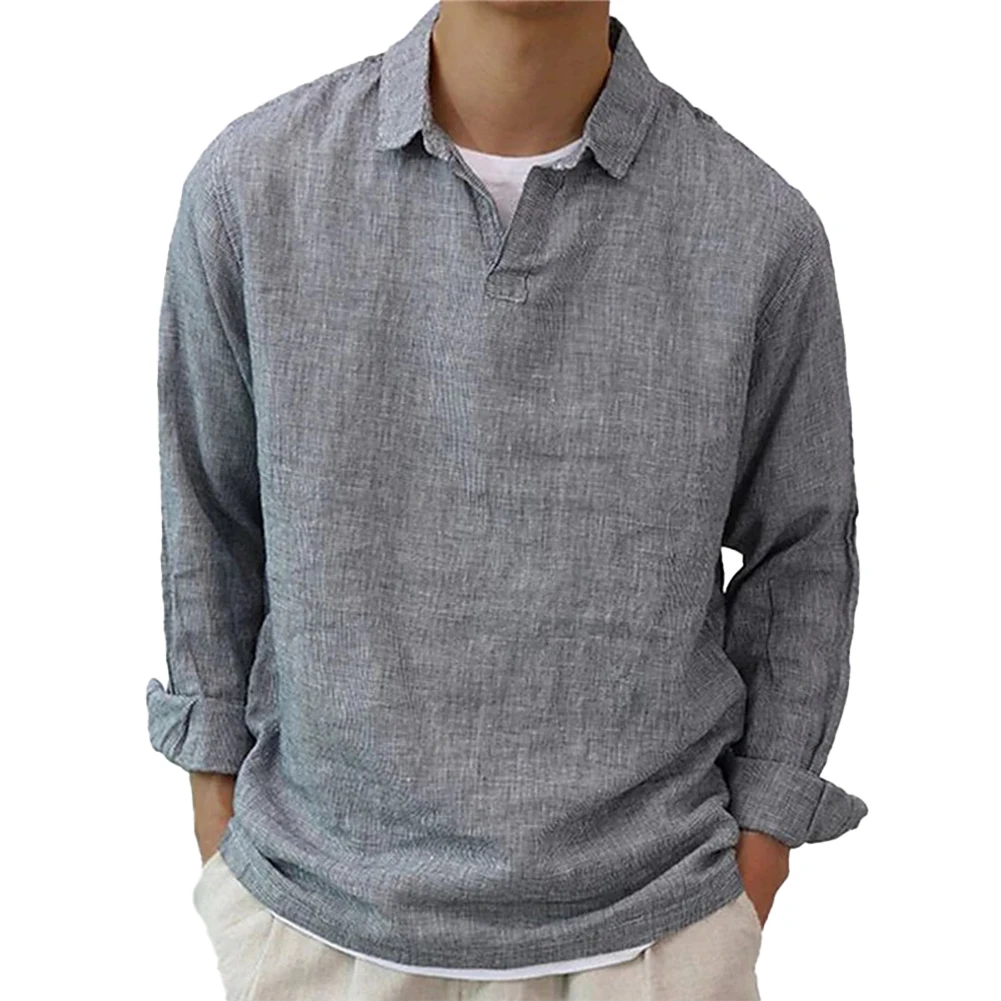 Autumn Men's Solid Color V Neck T Shirts Casual Long Sleeve Lapel Loose Shirt And Blouse Tops Men's Clothing
Autumn Men's Solid Color V Neck T Shirts Casual Long Sleeve Lapel Loose Shirt And Blouse Tops Men's Clothing