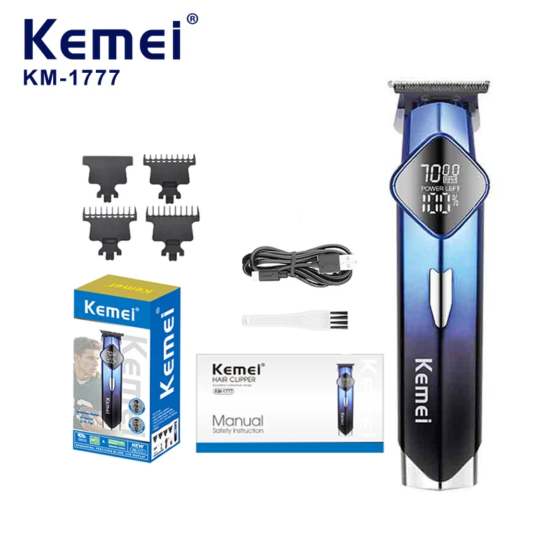 Kemei 1777 Electric Hair Cutting Machine Rechargeable LED Display Hair Clipper Professional Trimmer for Beard Men Hair Removal
Kemei 1777 Electric Hair Cutting Machine Rechargeable LED Display Hair Clipper Professional Trimmer for Beard Men Hair Removal