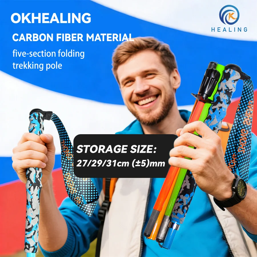 Ultra Light Weight Trekking Poles Foldable Hiking Sticks Carbon fiber 5 sections Walking Poles for Outdoor Running Climbing
Ultra Light Weight Trekking Poles Foldable Hiking Sticks Carbon fiber 5 sections Walking Poles for Outdoor Running Climbing
