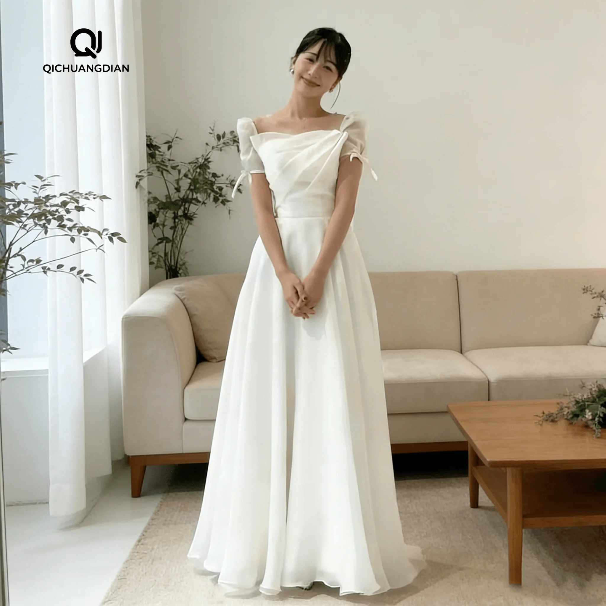 Customized Simple Sleevesless Wedding Dresses A Line Floor-Length Organza Zipper Square Collar Prom Gown vestidos de novia
Customized Simple Sleevesless Wedding Dresses A Line Floor-Length Organza Zipper Square Collar Prom Gown vestidos de novia