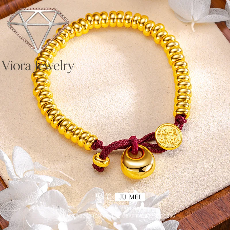 Viora Jewelry 9999 high-quality ancient abacus beads and small fat blessing red rope 24K real gold bracelet women's bracelet b
Viora Jewelry 9999 high-quality ancient abacus beads and small fat blessing red rope 24K real gold bracelet women's bracelet b