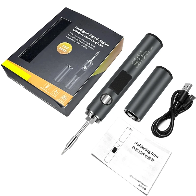 Cordless Digital Display Electric Soldering Iron Rechargeable Lithium Battery DIY Electronic Welding Tool
Cordless Digital Display Electric Soldering Iron Rechargeable Lithium Battery DIY Electronic Welding Tool