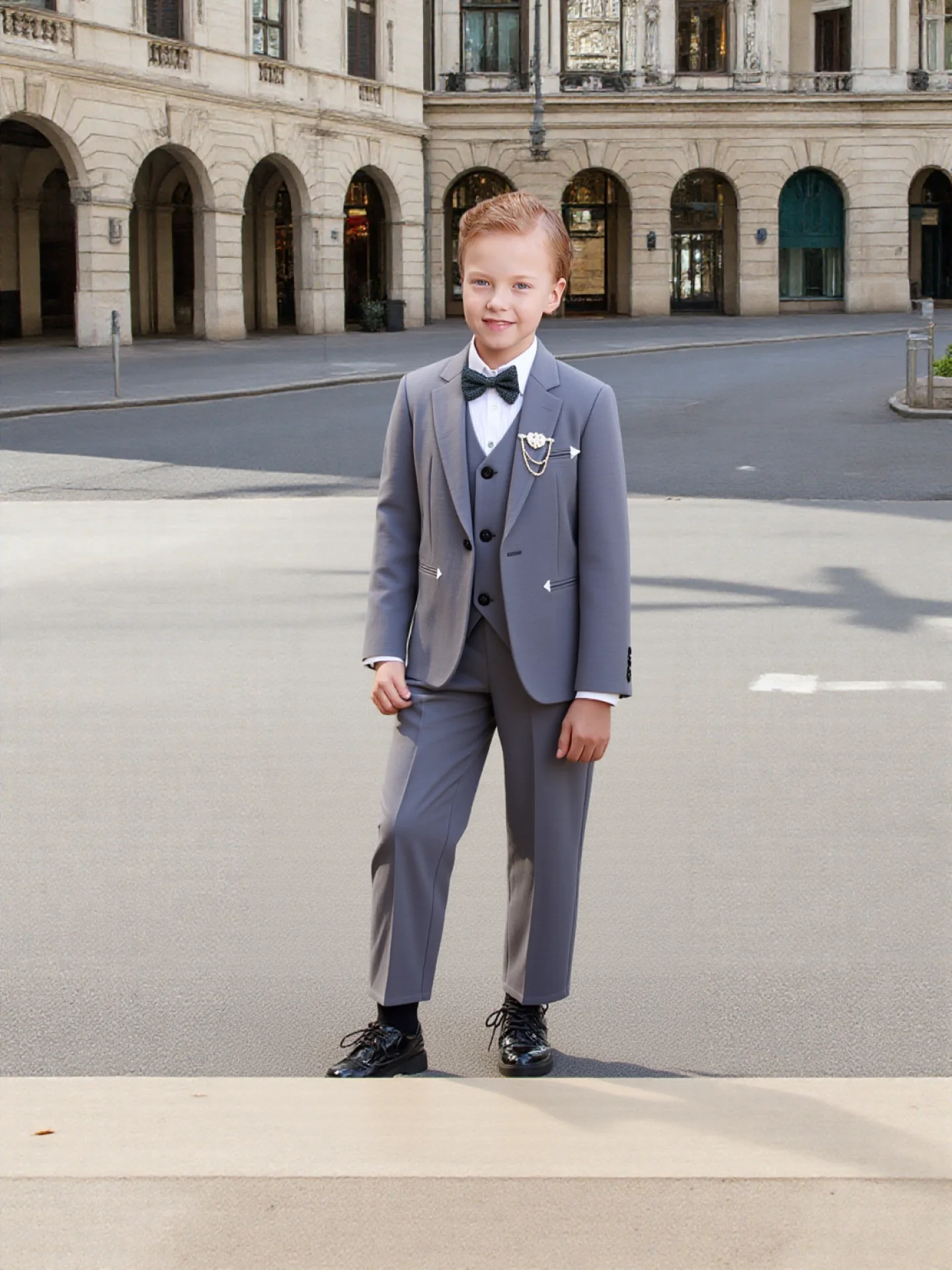 Kids Formal Photography Suit Set Flower Boys Wedding Outfit Children's Blazer Vest Pants Bowtie Brooch 5Pieces Clothes Set
Kids Formal Photography Suit Set Flower Boys Wedding Outfit Children's Blazer Vest Pants Bowtie Brooch 5Pieces Clothes Set