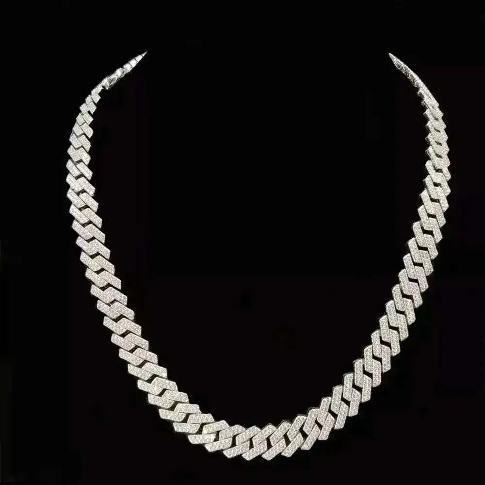 Iced Out Jewelry Colorless Prong Setting Diamond Cuban Link Chain Necklace Hip Hop Rappers Jewelry
Iced Out Jewelry Colorless Prong Setting Diamond Cuban Link Chain Necklace Hip Hop Rappers Jewelry