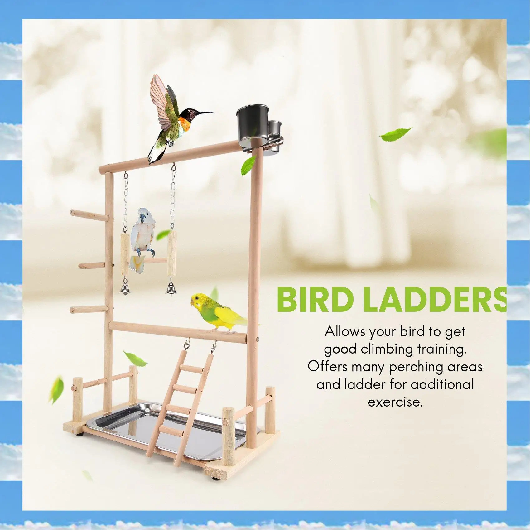 A11I Parrots Playground,Natural Wooden Parrot Perch Gym Play Stand Parakeet Ladders With Feeder Cups And Toys Exercise Play
A11I Parrots Playground,Natural Wooden Parrot Perch Gym Play Stand Parakeet Ladders With Feeder Cups And Toys Exercise Play