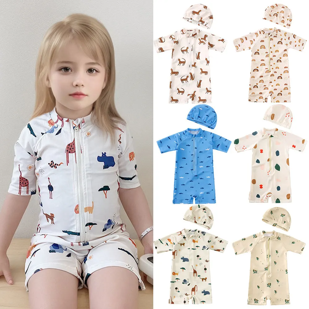 0-7Y Baby Toddler Kids One-piece Swimsuit Boys Girls Short Sleeve Zipper UV Swimwear Cap Set Animal Hawaiian Print
0-7Y Baby Toddler Kids One-piece Swimsuit Boys Girls Short Sleeve Zipper UV Swimwear Cap Set Animal Hawaiian Print