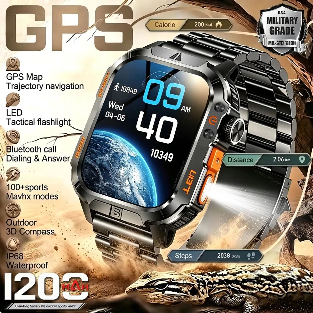 2026 New Military-grade GPS Position Smart Watch Men Map Navigation Compass 100+Sports Waterproof Swim 1200mAh Smartwatch
2026 New Military-grade GPS Position Smart Watch Men Map Navigation Compass 100+Sports Waterproof Swim 1200mAh Smartwatch