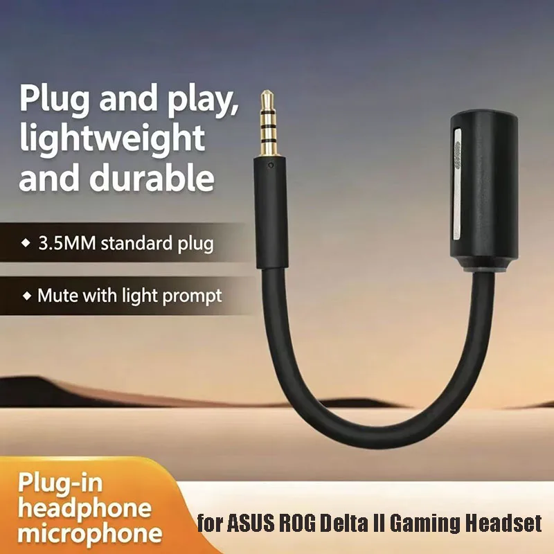 Replacement 3.5mm Microphone for ASUS ROG Delta II Gaming Headset, Plug & Play Detachable Boom Mic with Mute Indicator Noise Ca
Replacement 3.5mm Microphone for ASUS ROG Delta II Gaming Headset, Plug & Play Detachable Boom Mic with Mute Indicator Noise Ca