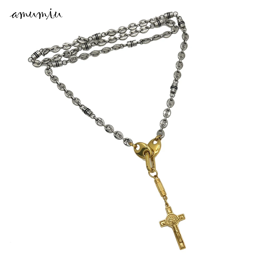AMUMIU Religious Jesus Cross Necklace For Men Fashion Gold Silver Color Cross Pendent Oval Chain Necklace Jewelry Gifts
AMUMIU Religious Jesus Cross Necklace For Men Fashion Gold Silver Color Cross Pendent Oval Chain Necklace Jewelry Gifts