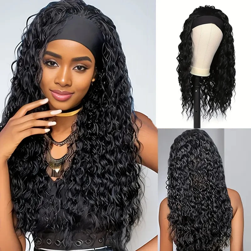 New European and American style African wave small curls black synthetic high-temperature fiber headscarf long curly fluffy full
New European and American style African wave small curls black synthetic high-temperature fiber headscarf long curly fluffy full