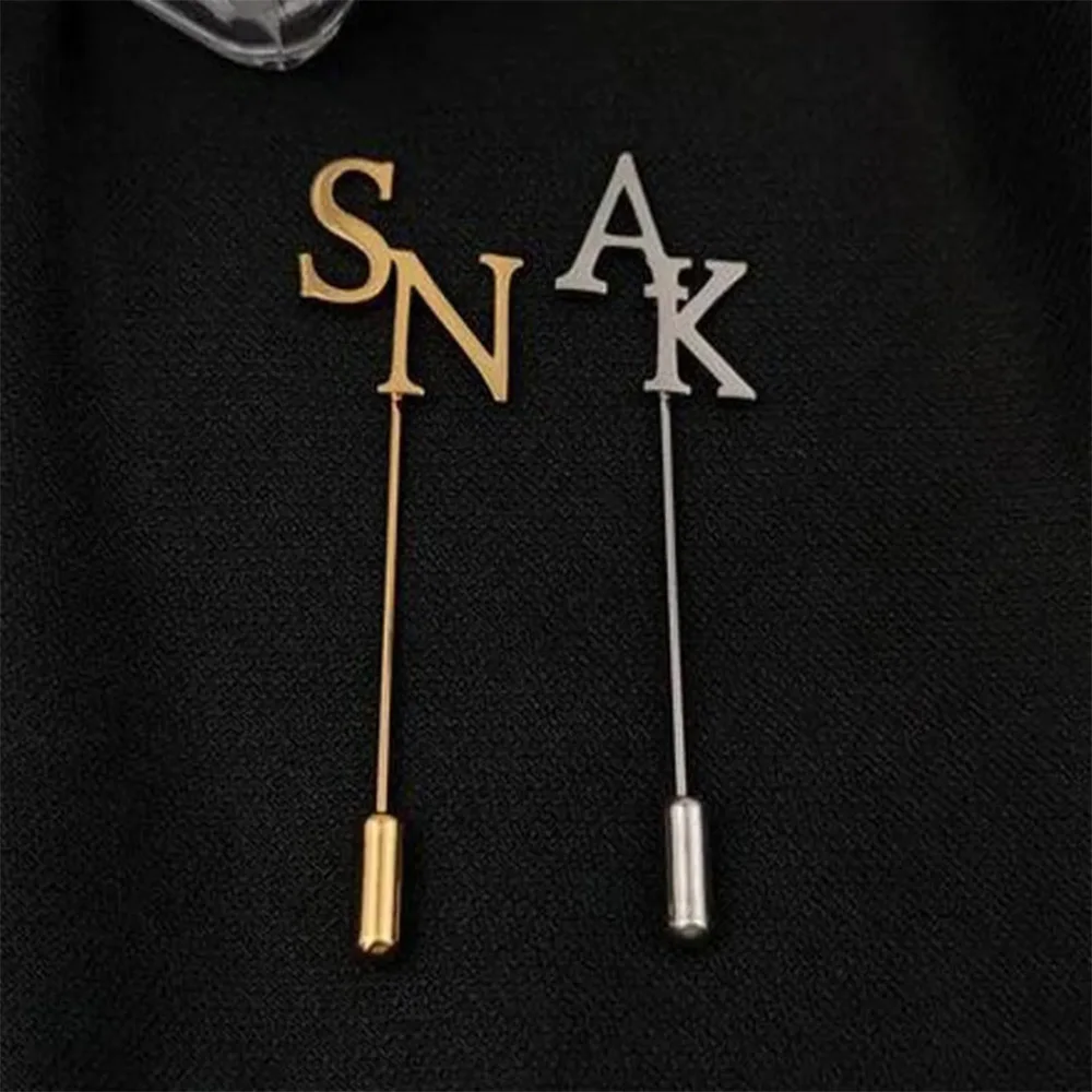 Customized initials lapel pin, stainless steel personalized letter brooch, suit jewelry, men's and women's wedding party gifts
Customized initials lapel pin, stainless steel personalized letter brooch, suit jewelry, men's and women's wedding party gifts