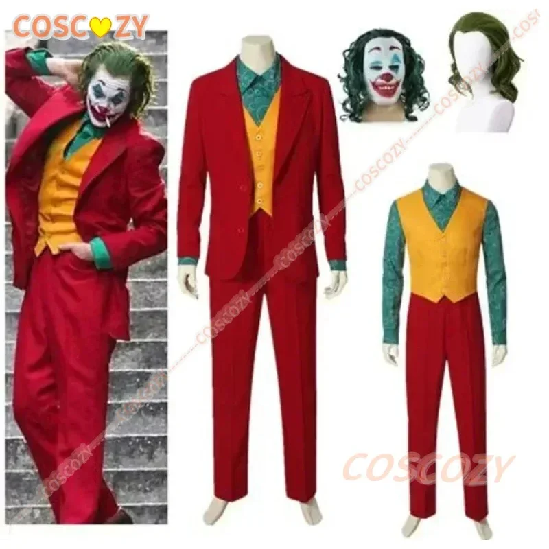 Halloween Joker Arthur Fleck Cosplay Costume Clown Red Suit Adult Jokers Green Wig Size Customable Uniform Set for Men Woman
Halloween Joker Arthur Fleck Cosplay Costume Clown Red Suit Adult Jokers Green Wig Size Customable Uniform Set for Men Woman