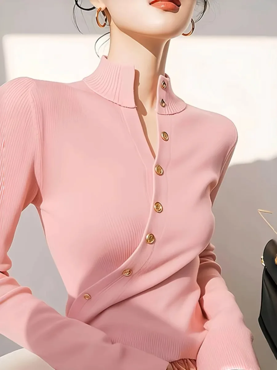 Korean Chic Age-reducing Pink Long-sleeved Sweater for Women 2024 Autumn and Winter Good-looking Slimming Bottoming Shirt
Korean Chic Age-reducing Pink Long-sleeved Sweater for Women 2024 Autumn and Winter Good-looking Slimming Bottoming Shirt