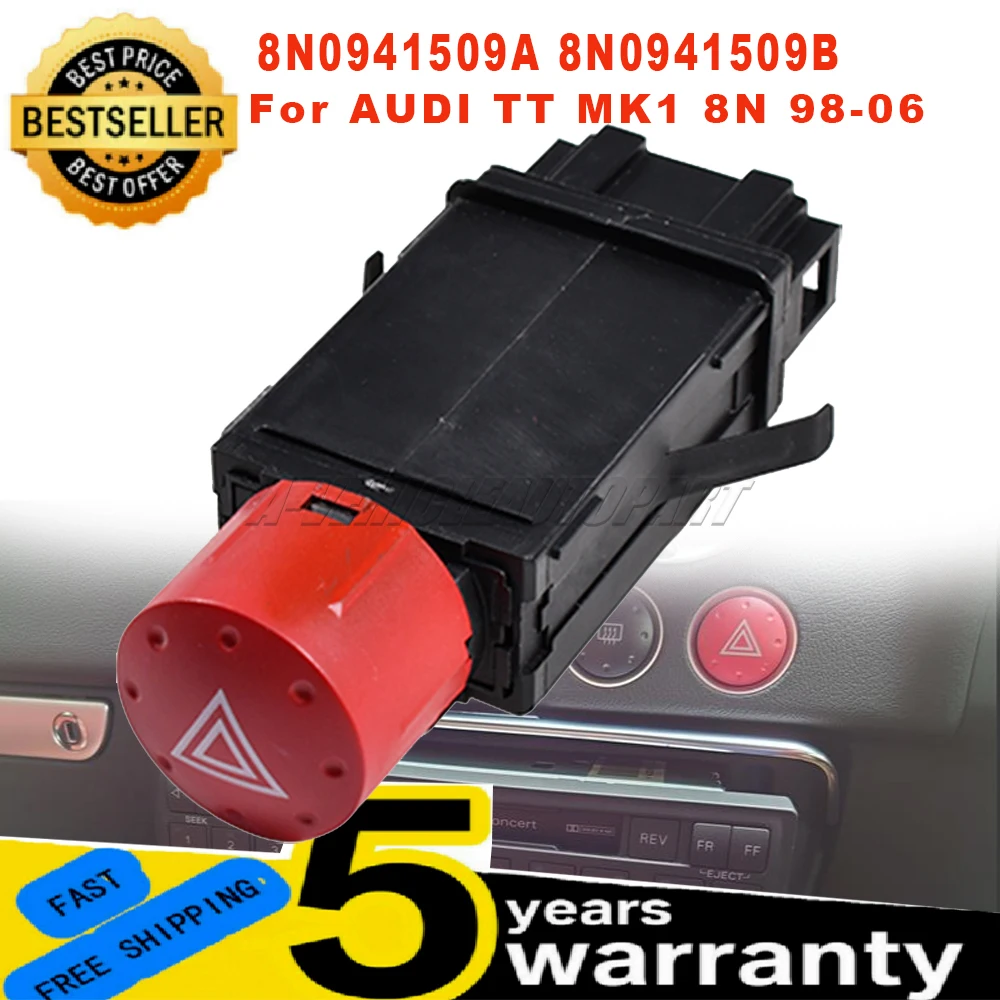 8N0941509B FOR AUDI TT MK1 8N 98-06 HAZARD WARNING LIGHT SWITCH / Indicator RELAY Emergency Hazard Light Control FLASHER Switch
8N0941509B FOR AUDI TT MK1 8N 98-06 HAZARD WARNING LIGHT SWITCH / Indicator RELAY Emergency Hazard Light Control FLASHER Switch