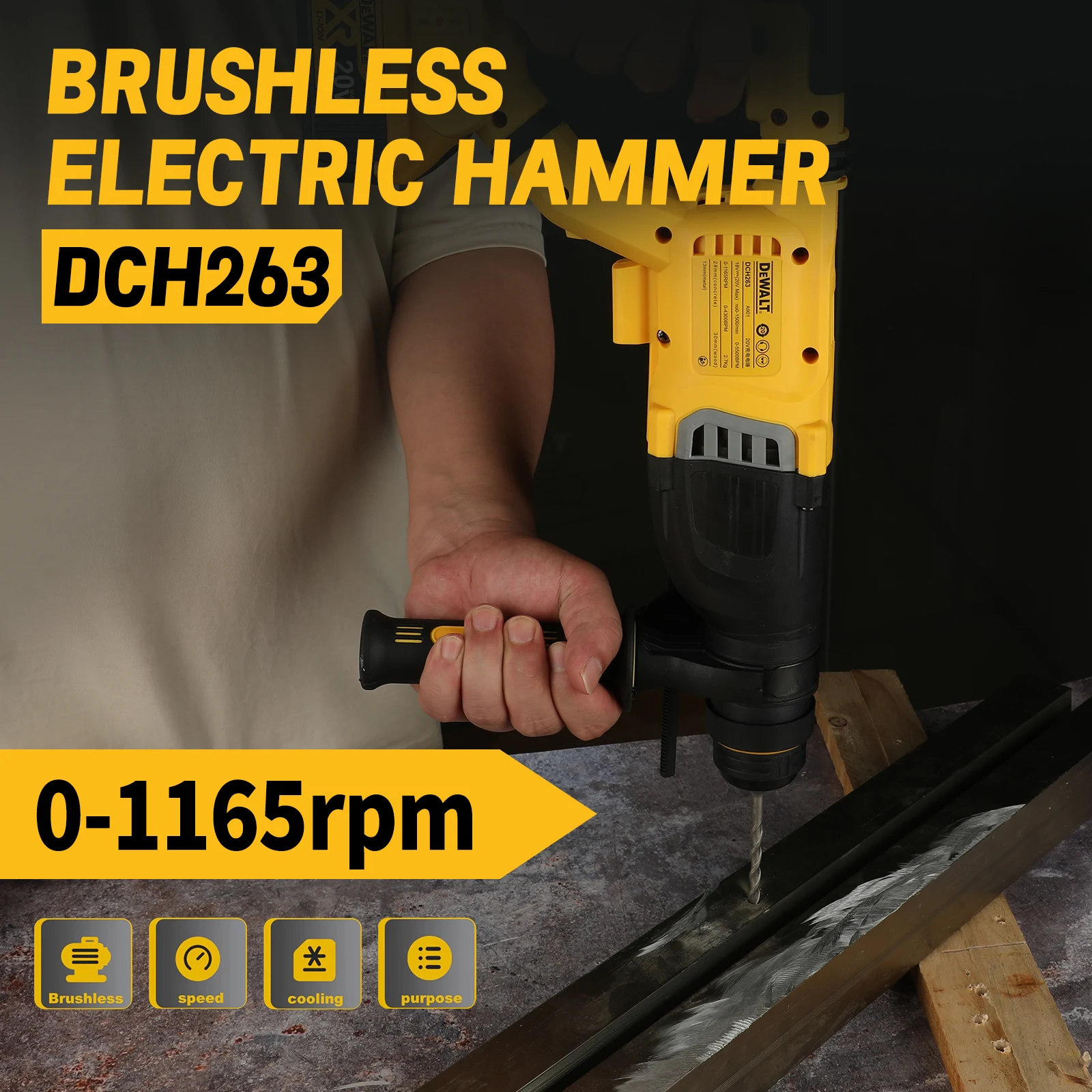 DEWALT DCH263 20V Brushless Cordless Hammer SDS D-Handle Rotary Electric Hammer Wall Concrete Drill Hole Power Tools(no battery
DEWALT DCH263 20V Brushless Cordless Hammer SDS D-Handle Rotary Electric Hammer Wall Concrete Drill Hole Power Tools(no battery