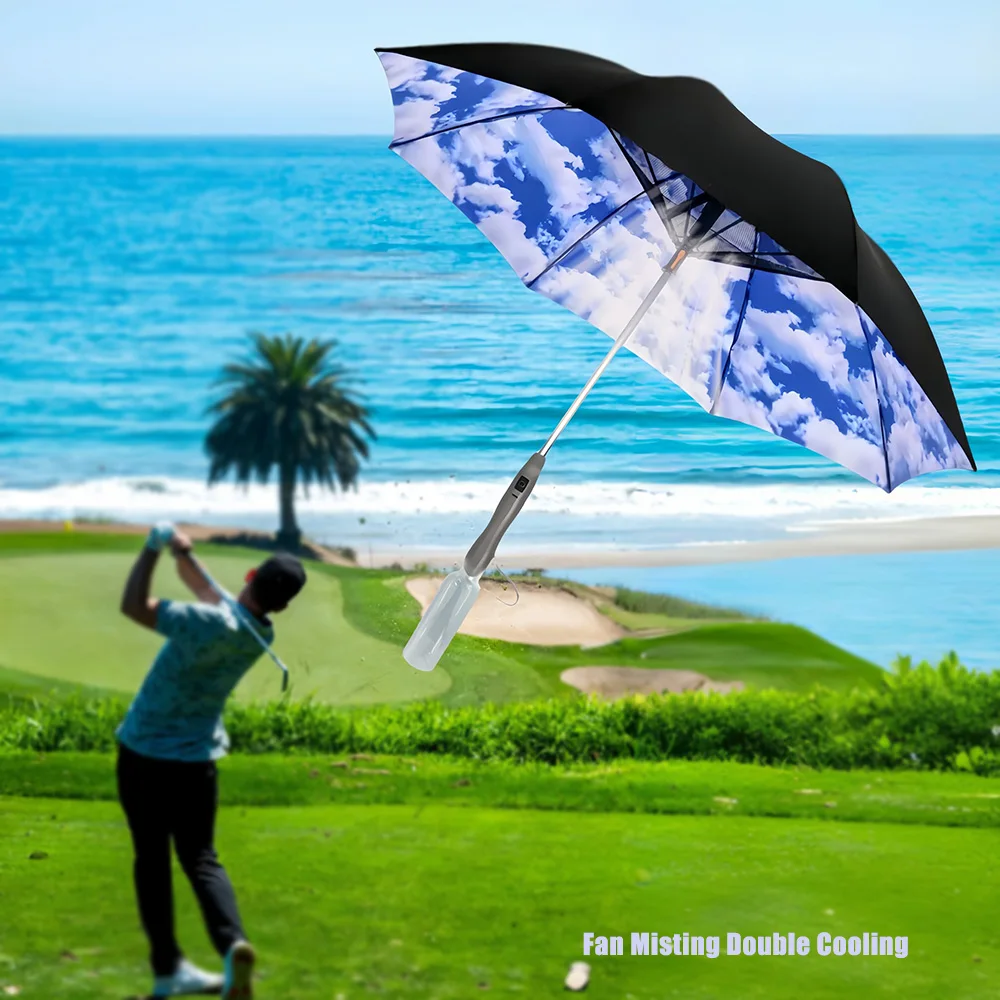 Built In Fan Misting Cooling Large Straight Long Handle Sun Parasol USB Rechargeable UV Blocking Anti Ultraviolet Sun Umbrella
Built In Fan Misting Cooling Large Straight Long Handle Sun Parasol USB Rechargeable UV Blocking Anti Ultraviolet Sun Umbrella