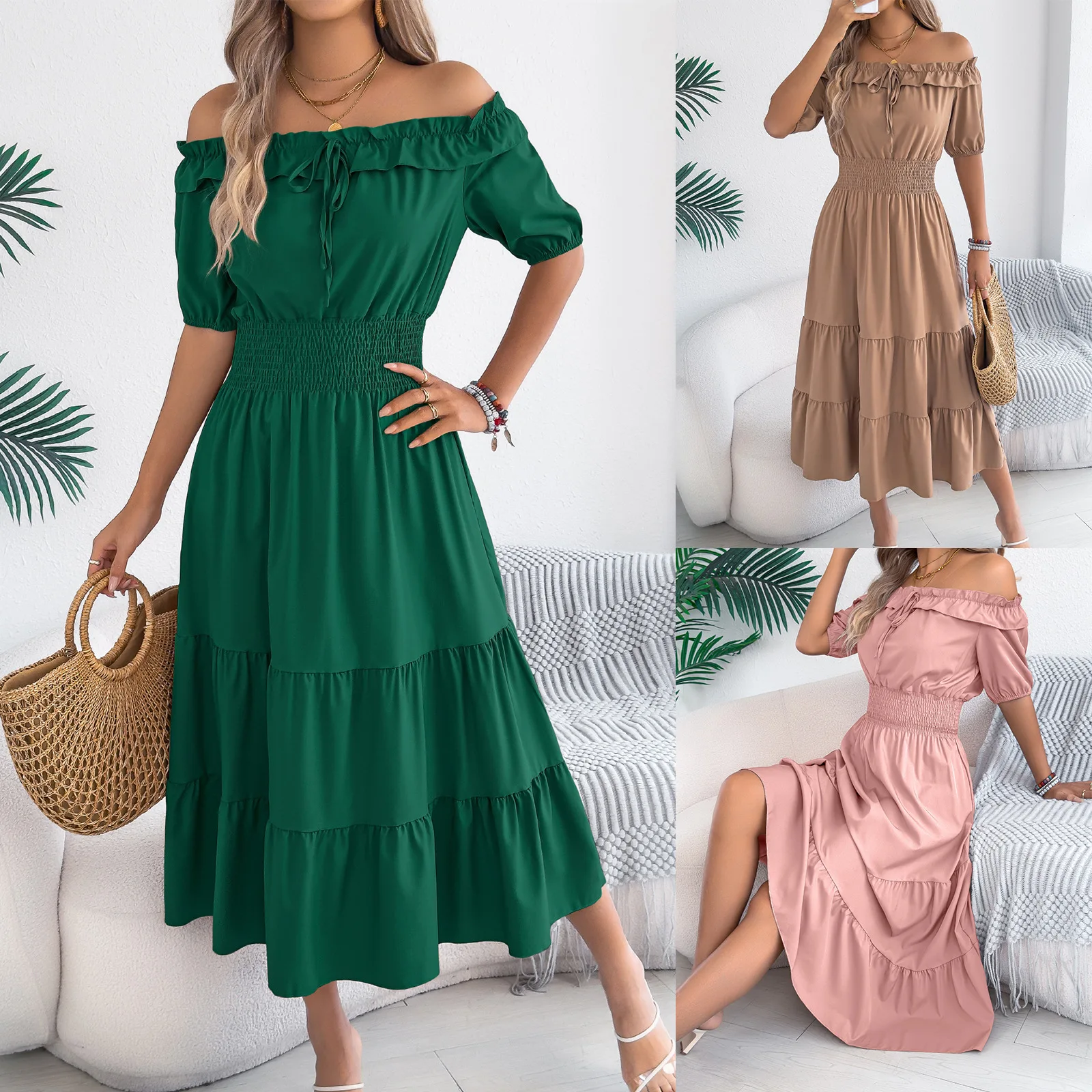 2026 Spring Casual Dress Off Shoulder Short Sleeve Waist Collection Women's Fashion Dress
2026 Spring Casual Dress Off Shoulder Short Sleeve Waist Collection Women's Fashion Dress