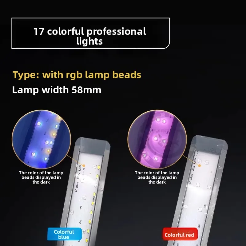 Aquarium Light Aluminum Alloy LED 3200K/6700K/13000K Cold and Warm White Light Arowana Color Hair Color Natural Full Spectrum
Aquarium Light Aluminum Alloy LED 3200K/6700K/13000K Cold and Warm White Light Arowana Color Hair Color Natural Full Spectrum