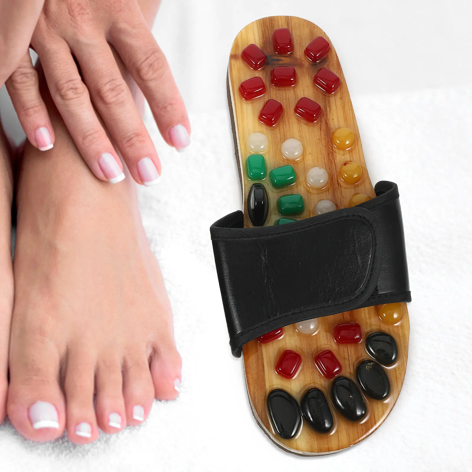 Pair of PU Eva Acupressure Massage Slippers with Cobblestone Texture for Foot Sole Stimulation Deep Tissue Relief Home Indoor
Pair of PU Eva Acupressure Massage Slippers with Cobblestone Texture for Foot Sole Stimulation Deep Tissue Relief Home Indoor
