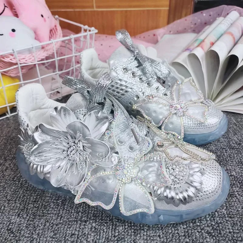 Fantasy Butterfly Flowers Decor Bling Rhinestones Women Leisure Sport Shoes Chunky Bottom Height Increasing Ladies Sneakers
Fantasy Butterfly Flowers Decor Bling Rhinestones Women Leisure Sport Shoes Chunky Bottom Height Increasing Ladies Sneakers