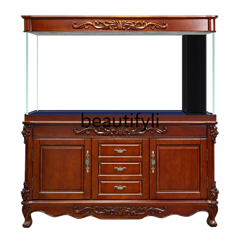 Ultra-white glass living room fish tank filter household silent water-free ecological solid wood European fish tank
Ultra-white glass living room fish tank filter household silent water-free ecological solid wood European fish tank