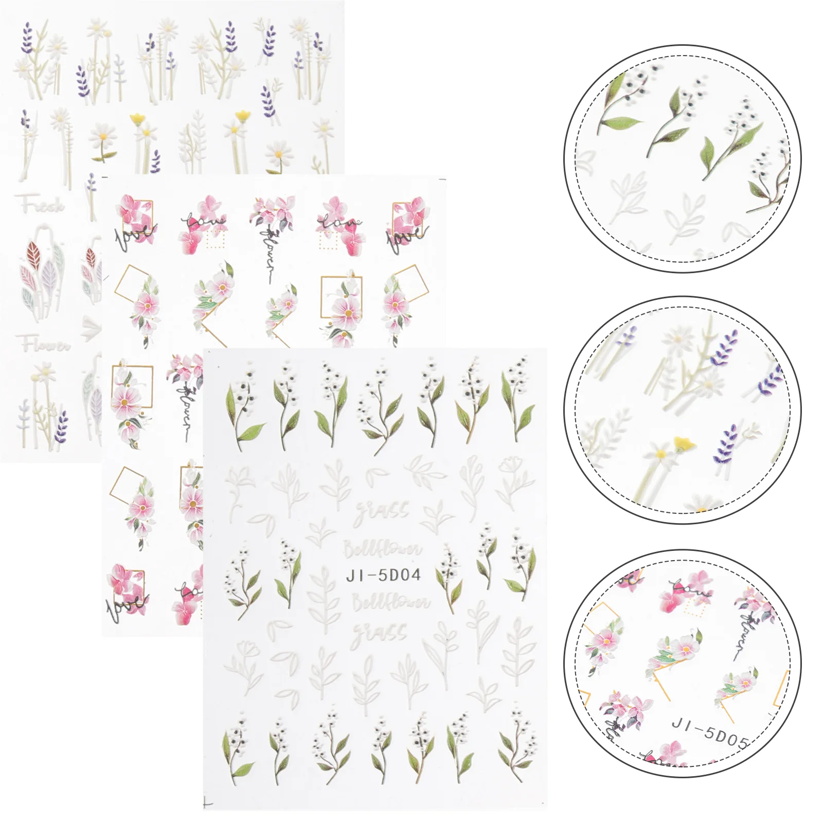 3 Sheets Nail 5d Three-dimensional Stickers Accessories Flower Decals for Gel Summer Women Plastic Flowers Miss
3 Sheets Nail 5d Three-dimensional Stickers Accessories Flower Decals for Gel Summer Women Plastic Flowers Miss