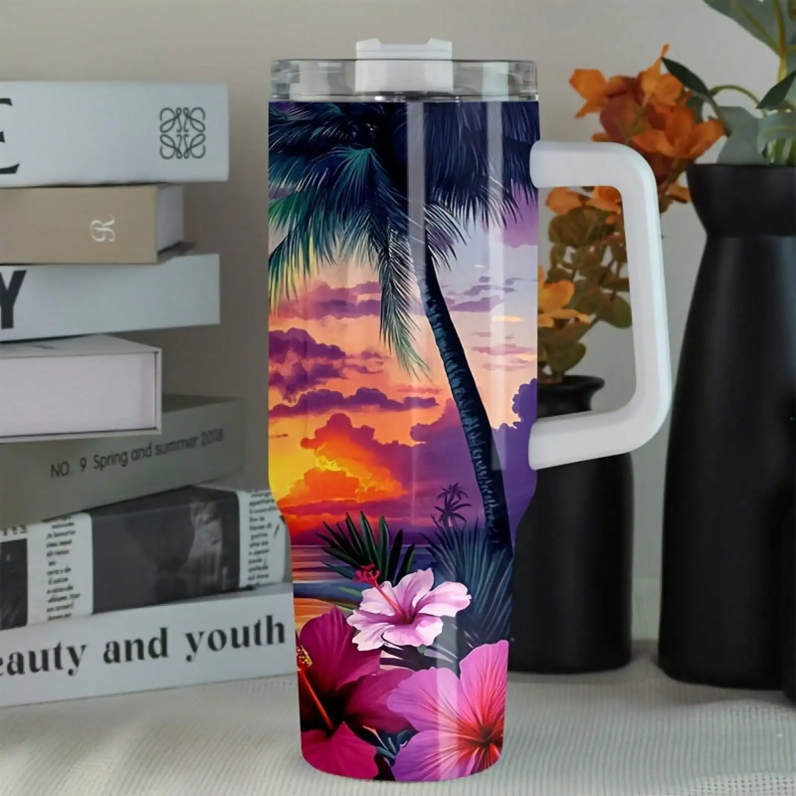 1 Piece 40oz Clear Sky Beach Beautiful Flower Pattern Portable Large Capacity Sports Cup Gift For Fitness Enthusiasts Athletes Daughters Dads Moms Relatives Classmates Holiday Gift With Lid Straw Double Layer Design Can Hold Hot Water Ice Cubes
1 Piece 40oz Clear Sky Beach Beautiful Flower Pattern Portable Large Capacity Sports Cup Gift For Fitness Enthusiasts Athletes Daughters Dads Moms Relatives Classmates Holiday Gift With Lid Straw Double Layer Design Can Hold Hot Water Ice Cubes