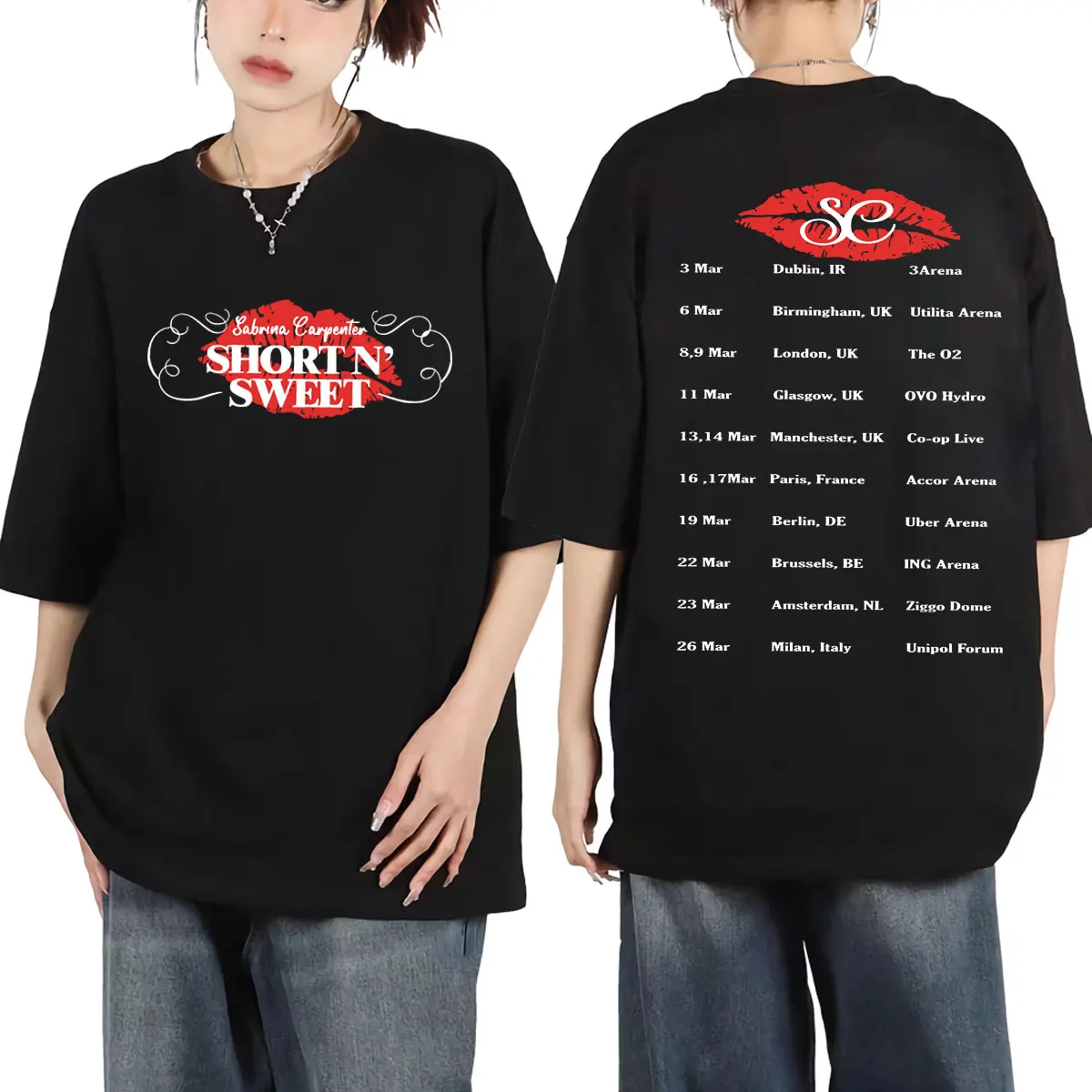 Sabrina Carpenter Short N' Sweet 2024 Tour T-shirt Fashion Hip Hop Short Sleeve T-shirts Men Women 100% Cotton Casual T Shirts
Sabrina Carpenter Short N' Sweet 2024 Tour T-shirt Fashion Hip Hop Short Sleeve T-shirts Men Women 100% Cotton Casual T Shirts