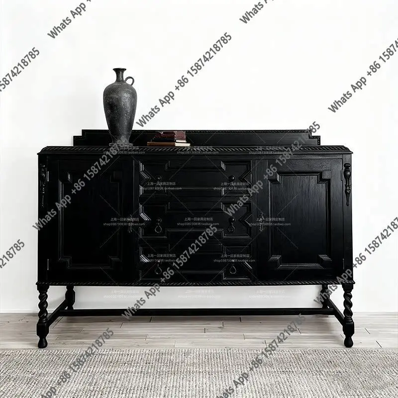 R French Medieval Solid Wood Carving Entrance Cabinet, Retro Living Room Decorative Cabinet, American Dining Side Cabinet, Wall
R French Medieval Solid Wood Carving Entrance Cabinet, Retro Living Room Decorative Cabinet, American Dining Side Cabinet, Wall