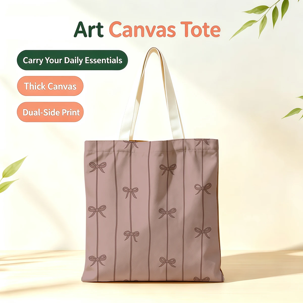 Brown Background with Bow Stripes Dual-Side Printed Tote Bag Eco Handbag for School Office Daily Errands Daily Must-Have Bag
Brown Background with Bow Stripes Dual-Side Printed Tote Bag Eco Handbag for School Office Daily Errands Daily Must-Have Bag