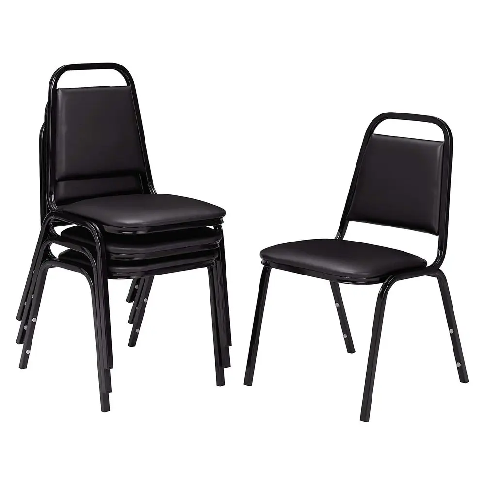 Vinyl Stacking Chairs, Black/Black, 4-Pack
Vinyl Stacking Chairs, Black/Black, 4-Pack