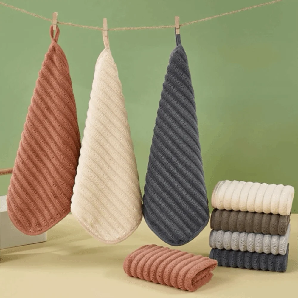 6 Piece Absorbent Coral Fleece Square Hand Towel Stripe Quick Drying Kitchen Towel Skin-friendly No Hair Loss Cleaning Cloth
6 Piece Absorbent Coral Fleece Square Hand Towel Stripe Quick Drying Kitchen Towel Skin-friendly No Hair Loss Cleaning Cloth