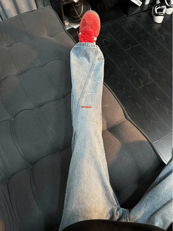 Retro Blue American Sle Slant Cut Flared Jeans Men's Autumn Winter High Street Vibe Pants Slimming Knife Jeans
Retro Blue American Sle Slant Cut Flared Jeans Men's Autumn Winter High Street Vibe Pants Slimming Knife Jeans