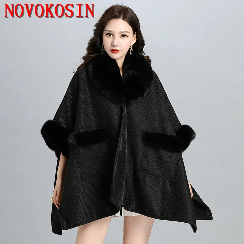 6 Color 2022 Black Winter Velvet Warm Capes Batwing Sleeves Loose Cloak Poncho Women Faux Rabbit Fur Streetwear Coat With Pocket
6 Color 2022 Black Winter Velvet Warm Capes Batwing Sleeves Loose Cloak Poncho Women Faux Rabbit Fur Streetwear Coat With Pocket