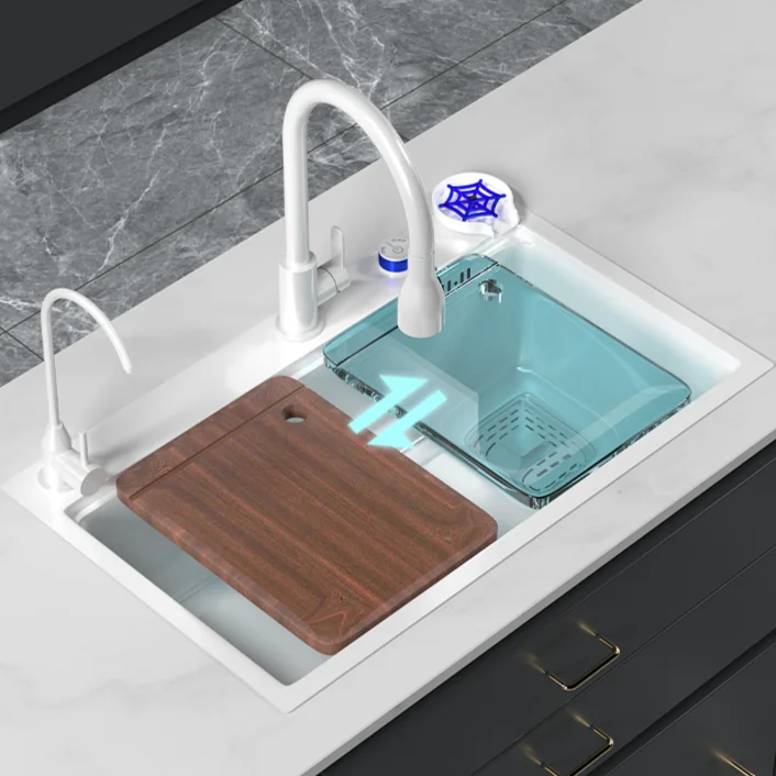 Large Hot Sale Stainless Steel Luxury Single Bowl Multi Function Undermount Modern Waterfall Kitchen Sink
Large Hot Sale Stainless Steel Luxury Single Bowl Multi Function Undermount Modern Waterfall Kitchen Sink